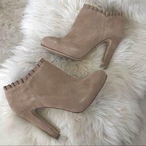 Banana Republic Suede Ankle Booties Nude Heels